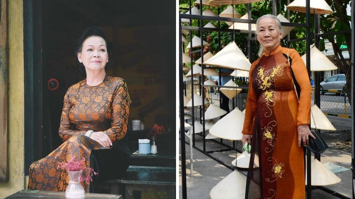 Những mẫu áo dài cho cụ bà ngày càng được thiết kế đẹp mắt