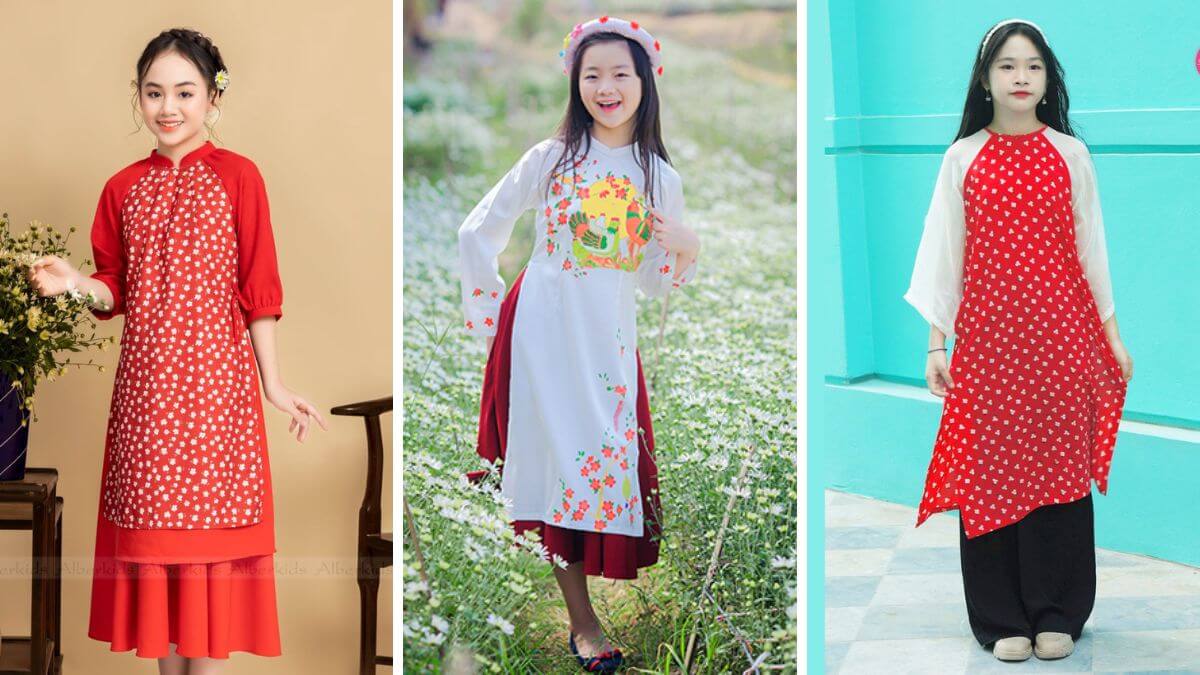 Những mẫu áo dài cách tân cho bé gái 14 tuổi ngày càng đa dạng