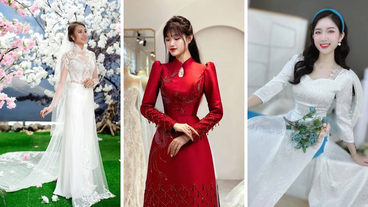 Những mẫu áo dài cách tân cho cô dâu là lựa chọn lý tưởng cho dịp cưới hỏi