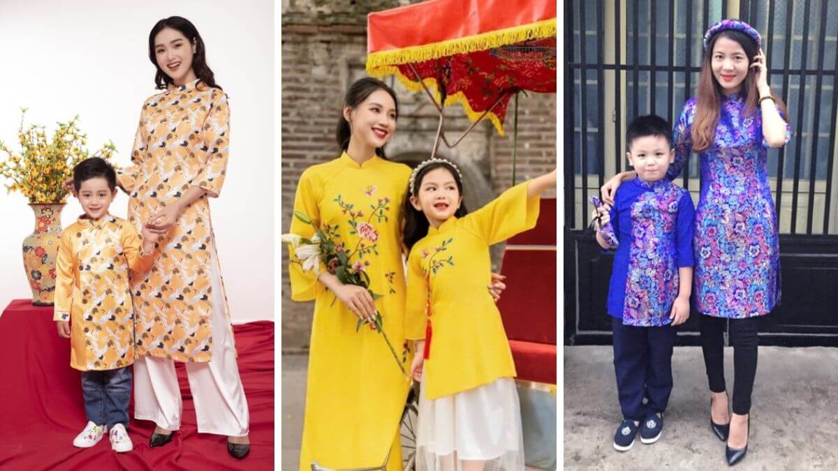 Các mẫu áo dài cách tân mẹ và bé sẽ mang đến vẻ đẹp năng động và duyên dáng