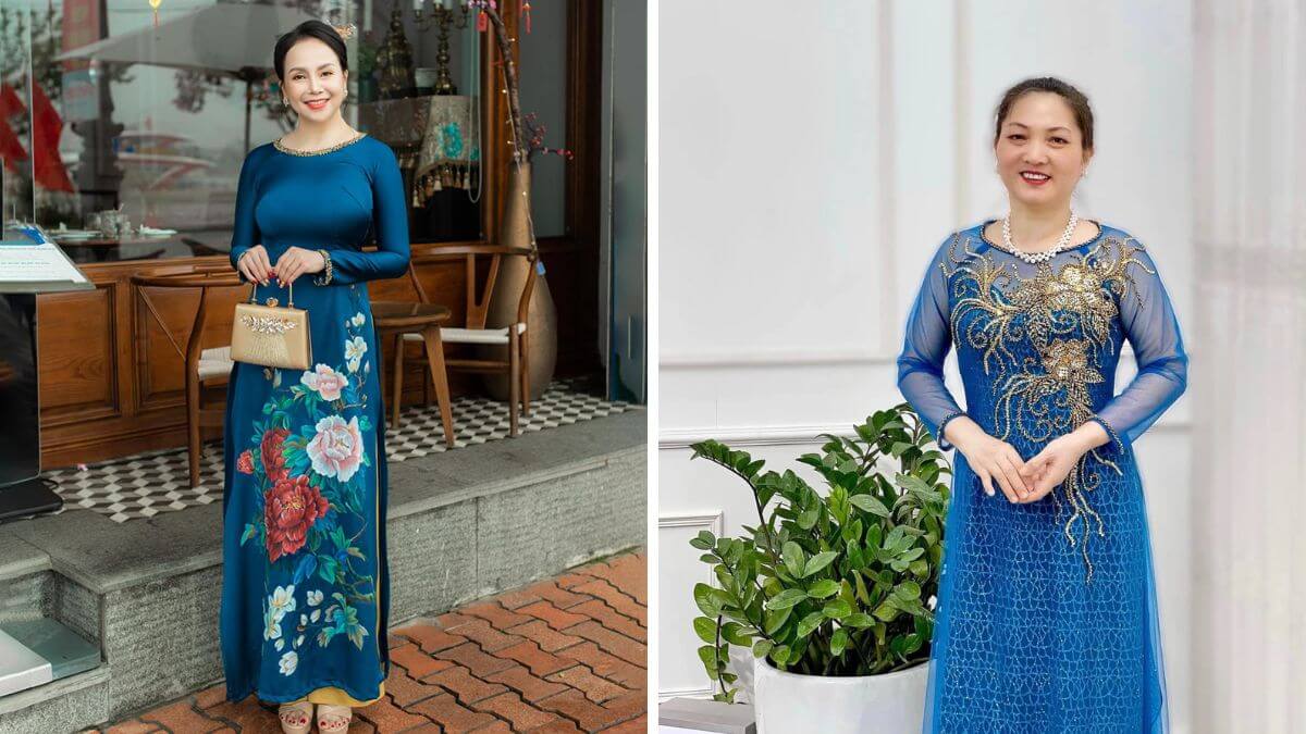 Các mẫu áo dài cho bà sui mập thường có đặc điểm độc đáo