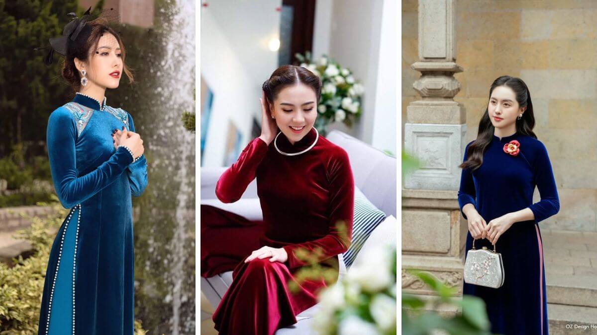 Áo dài nhung sẽ mang đến cho người mặc vẻ đẹp sang trọng, quý phái