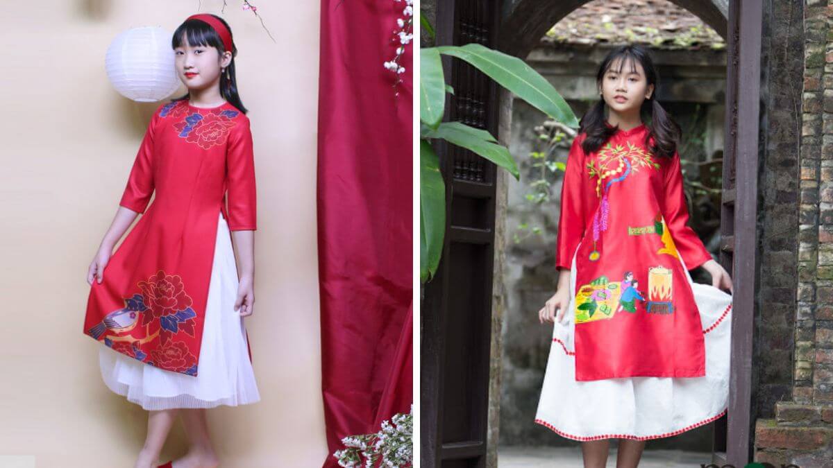 Bạn nên xem xét các yếu tố khác nhau khi chọn kiểu áo dài Tết cho bé gái 10 tuổi