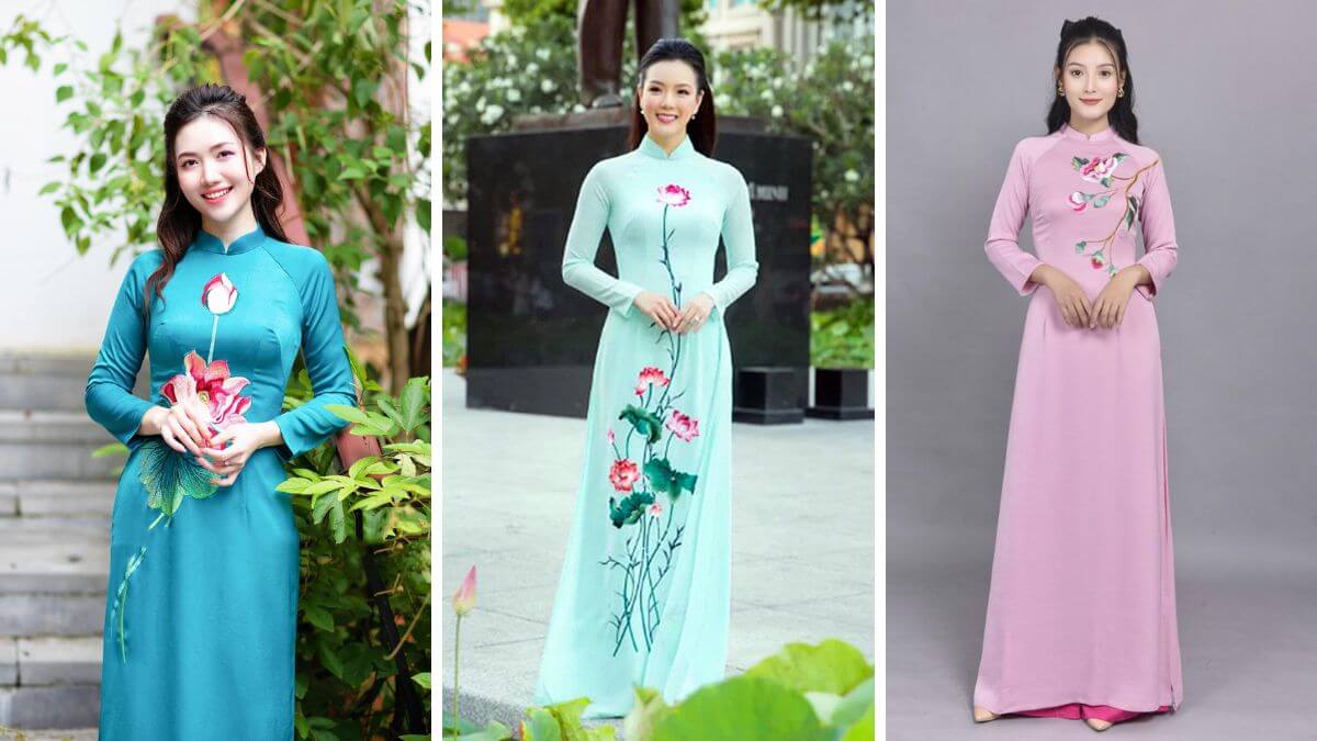 Áo dài thêu hoa cần được bảo quản đúng cách để áo luôn đẹp như mới