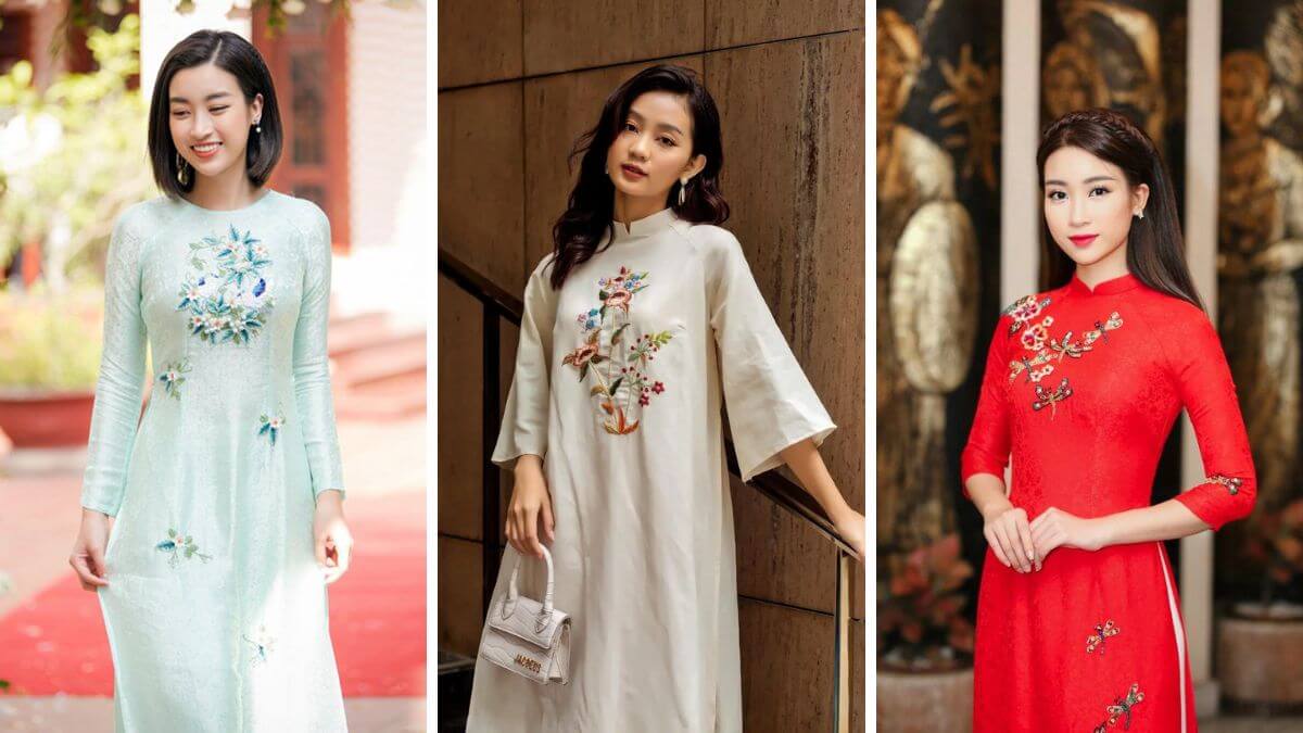 Những mẫu áo dài thêu ngày càng được nhiều người ưa chuộng