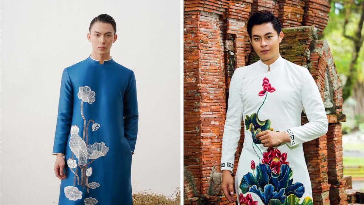 Các kiểu họa tiết áo dài nam ngày càng đa dạng
