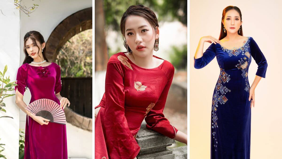 Những mẫu áo dài cổ thuyền ngày càng được thiết kế đa dạng