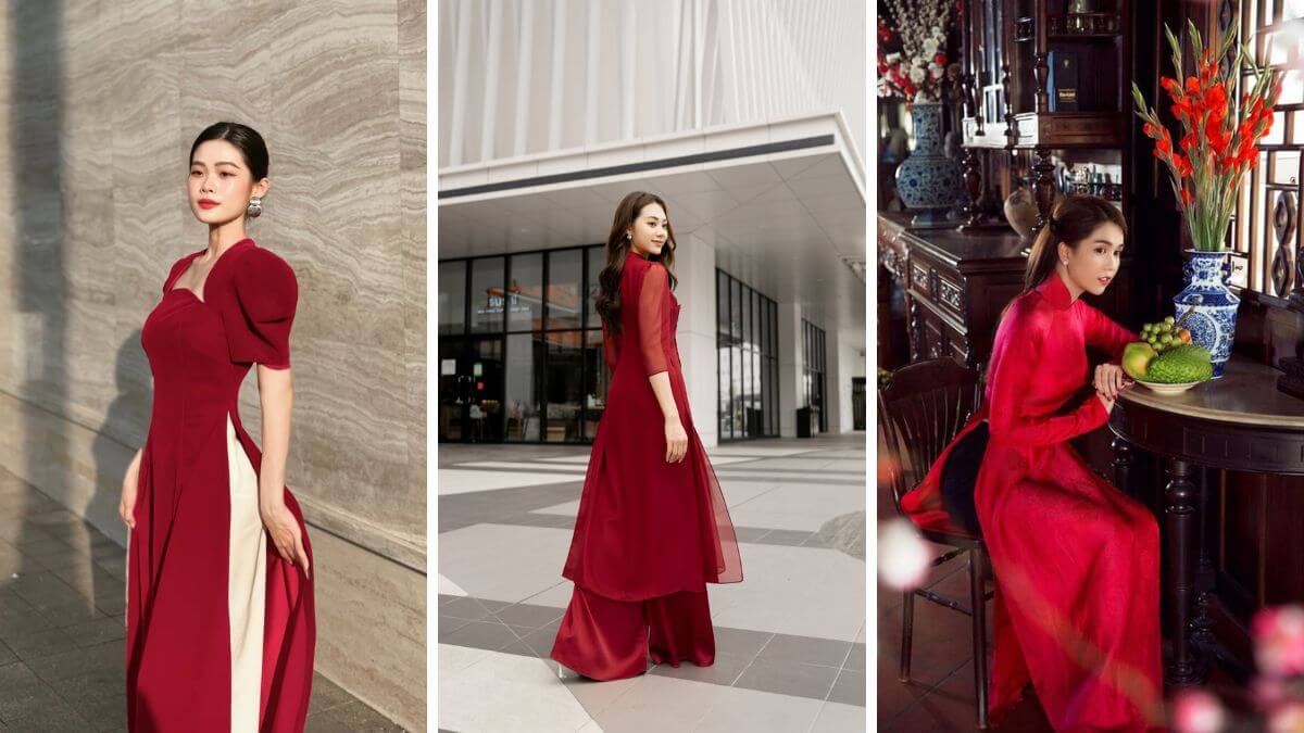 Áo dài đỏ mặc quần màu gì đẹp là vấn đề được nhiều người quan tâm hiện nay