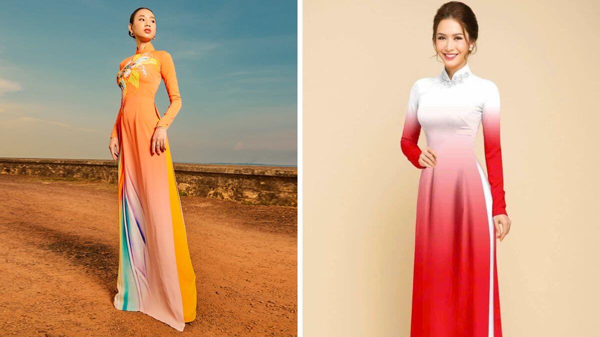 Áo dài loang màu thường mang nét đẹp độc đáo, mới mẻ