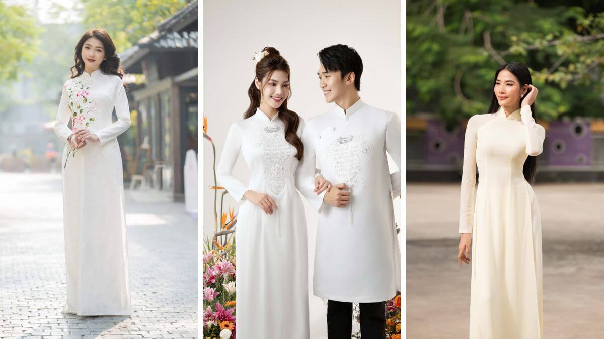 Áo dài màu trắng có thể được sử dụng trong nhiều dịp khác nhau