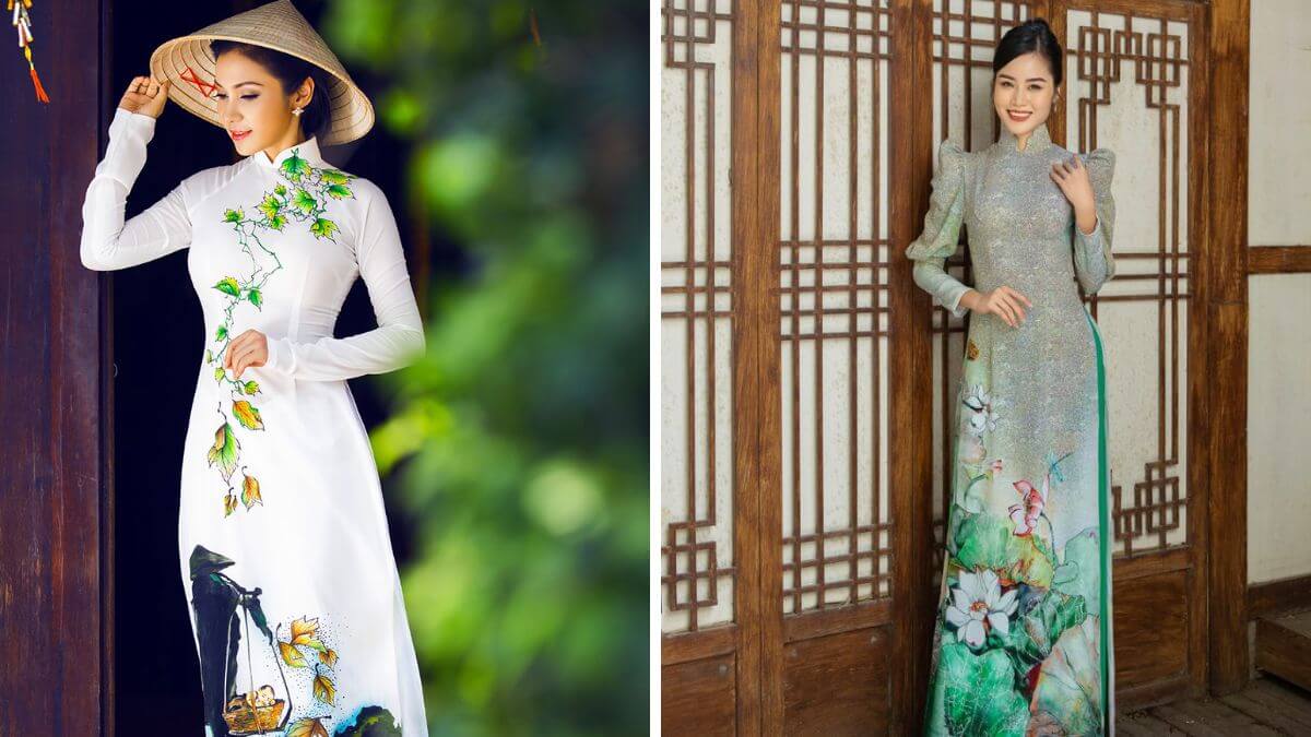 Chiếc áo dài cổ cao thường mang nét đẹp kín đáo, trang nhã