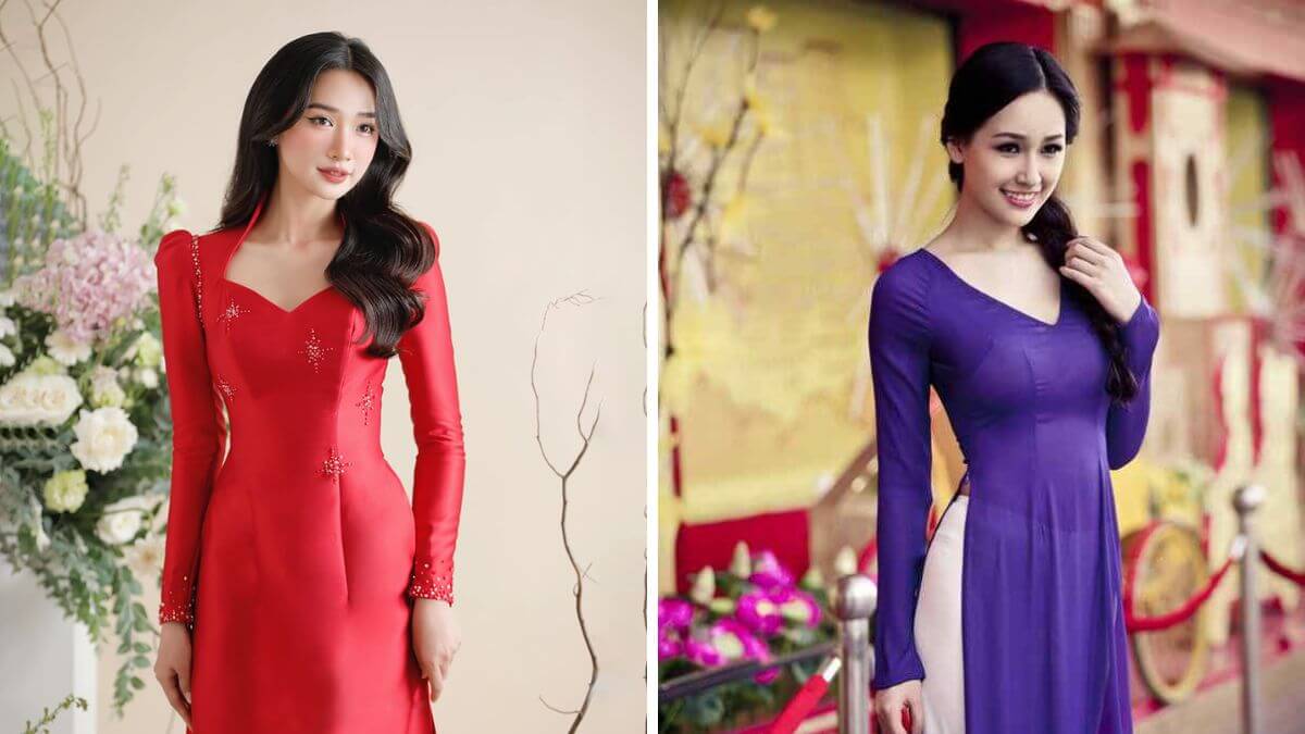 Những mẫu áo dài cổ tim sẽ mang đến cho người mặc vẻ ngoài quyến rũ