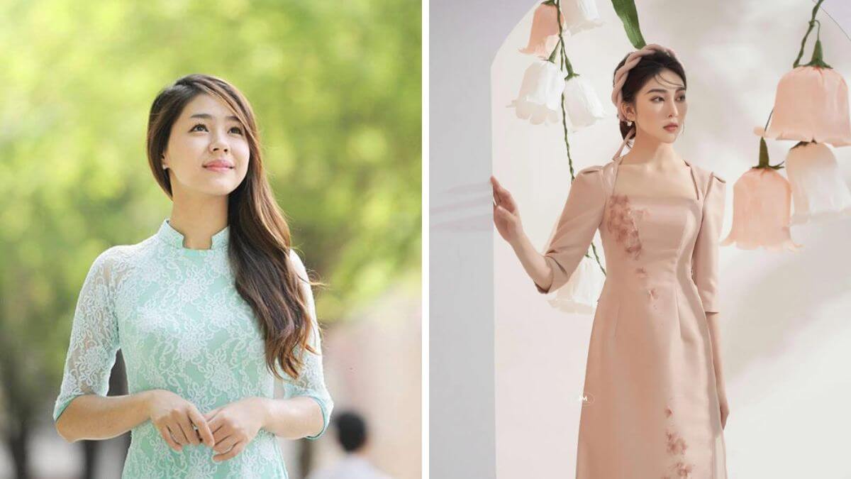 Kiểu áo dài cổ vuông hở được khá nhiều người yêu thích hiện nay
