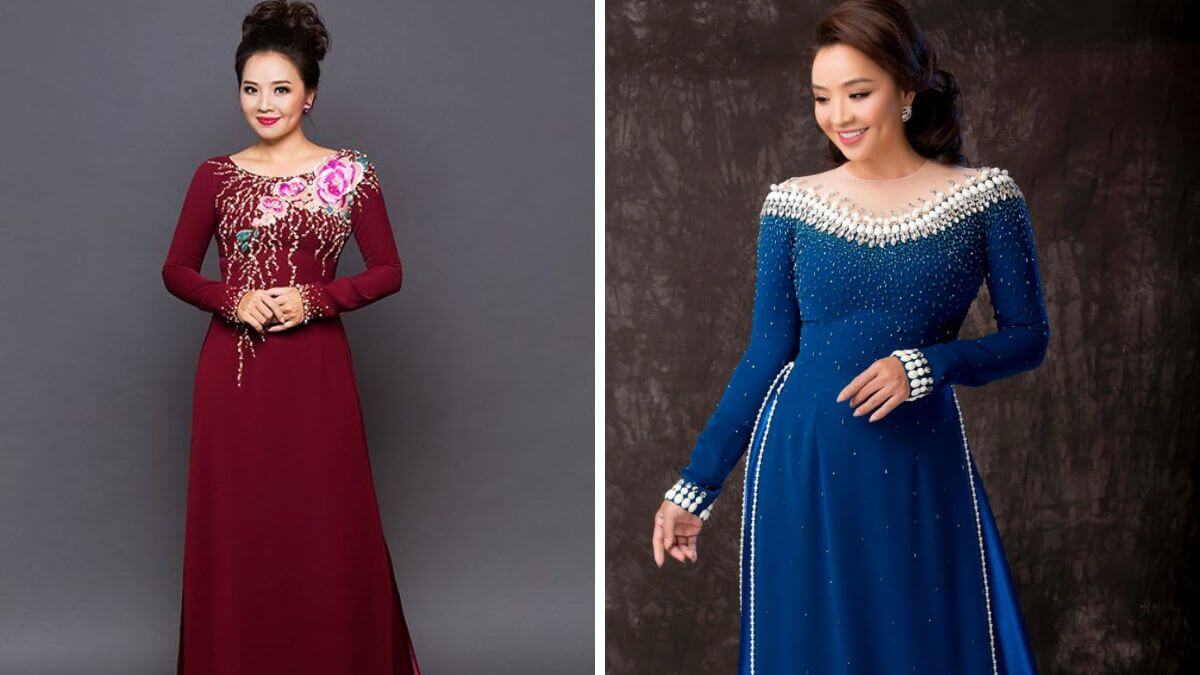 Các kiểu áo dài váy trung niên ngày càng được ưa chuộng