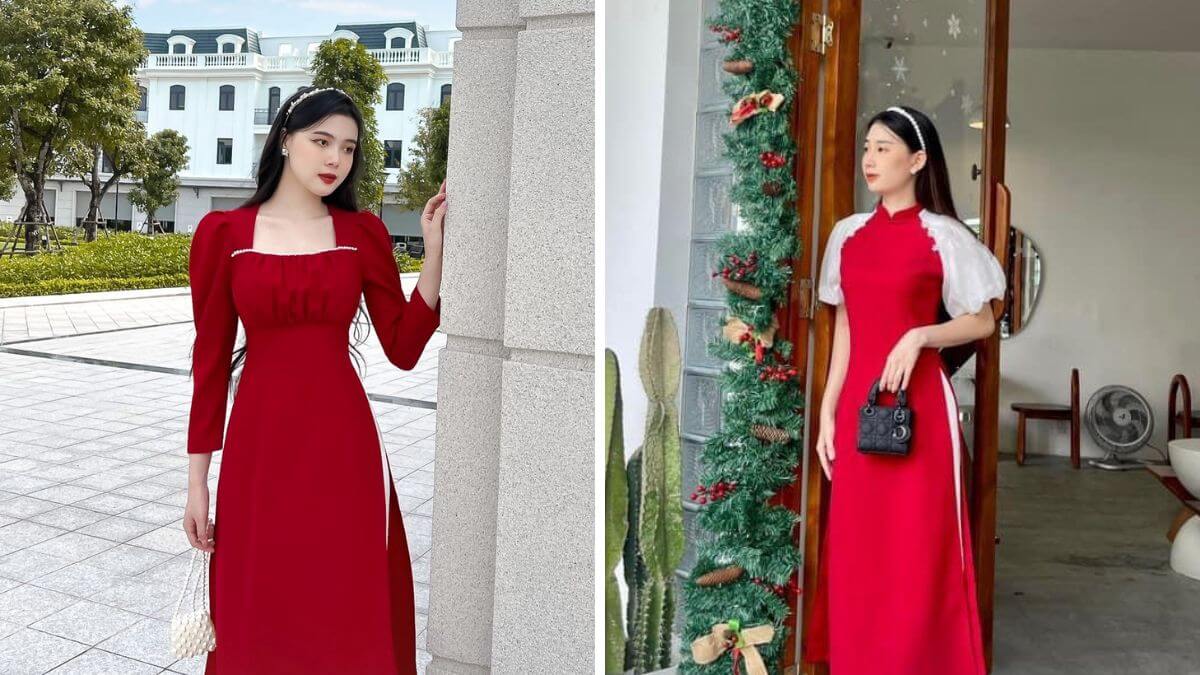 Các mẫu áo dài cách tân màu đỏ ngày càng được ưa chuộng nhờ vào vẻ đẹp độc đáo